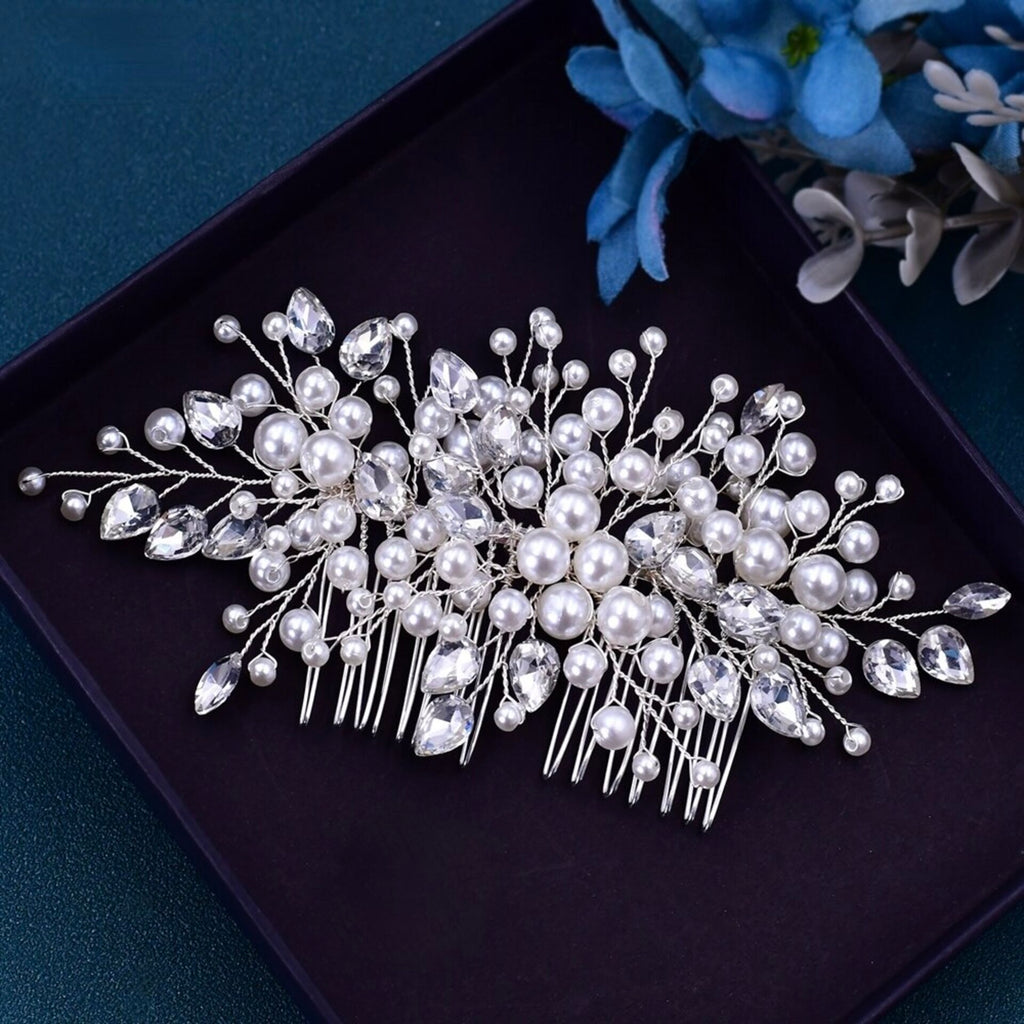 Wedding Hair Accessories - Pearl and Crystal Bridal Hair Comb