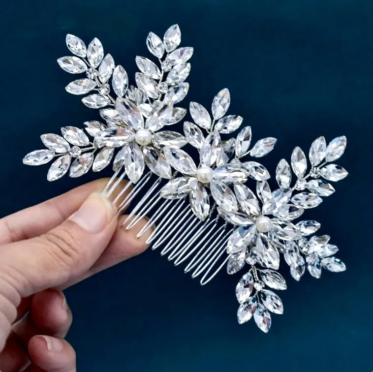 Wedding Hair Accessories - Pearl and Crystal Bridal Hair Comb