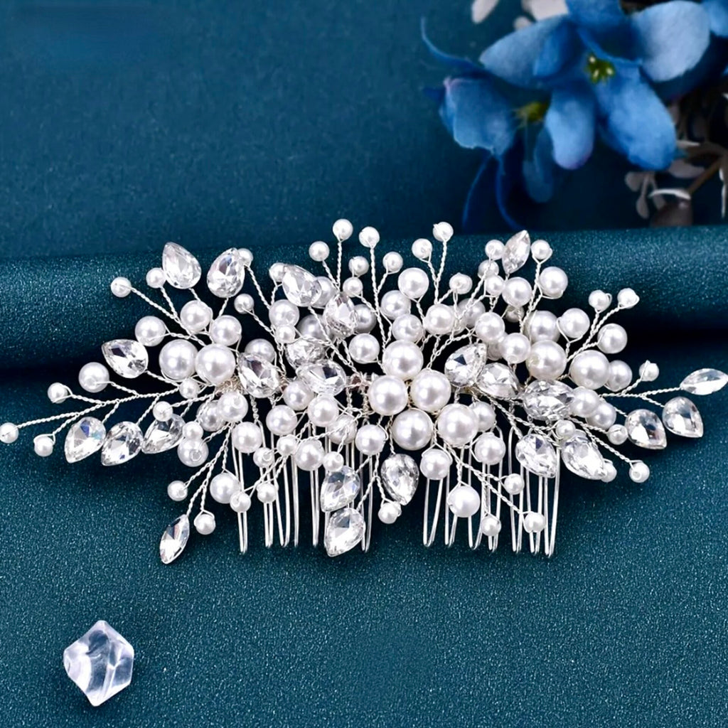 Wedding Hair Accessories - Pearl and Crystal Bridal Hair Comb