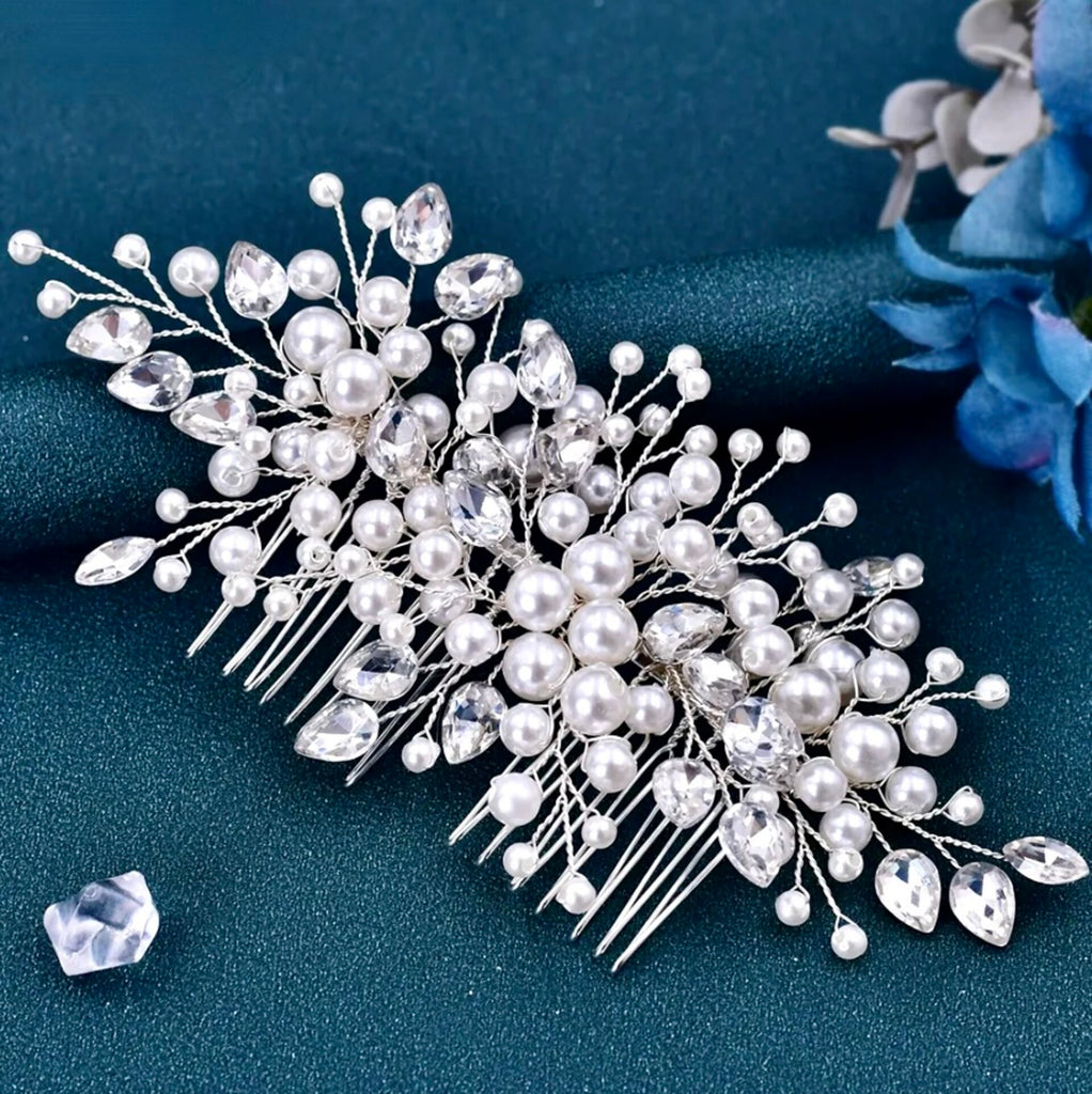 Wedding Hair Accessories - Pearl and Crystal Bridal Hair Comb