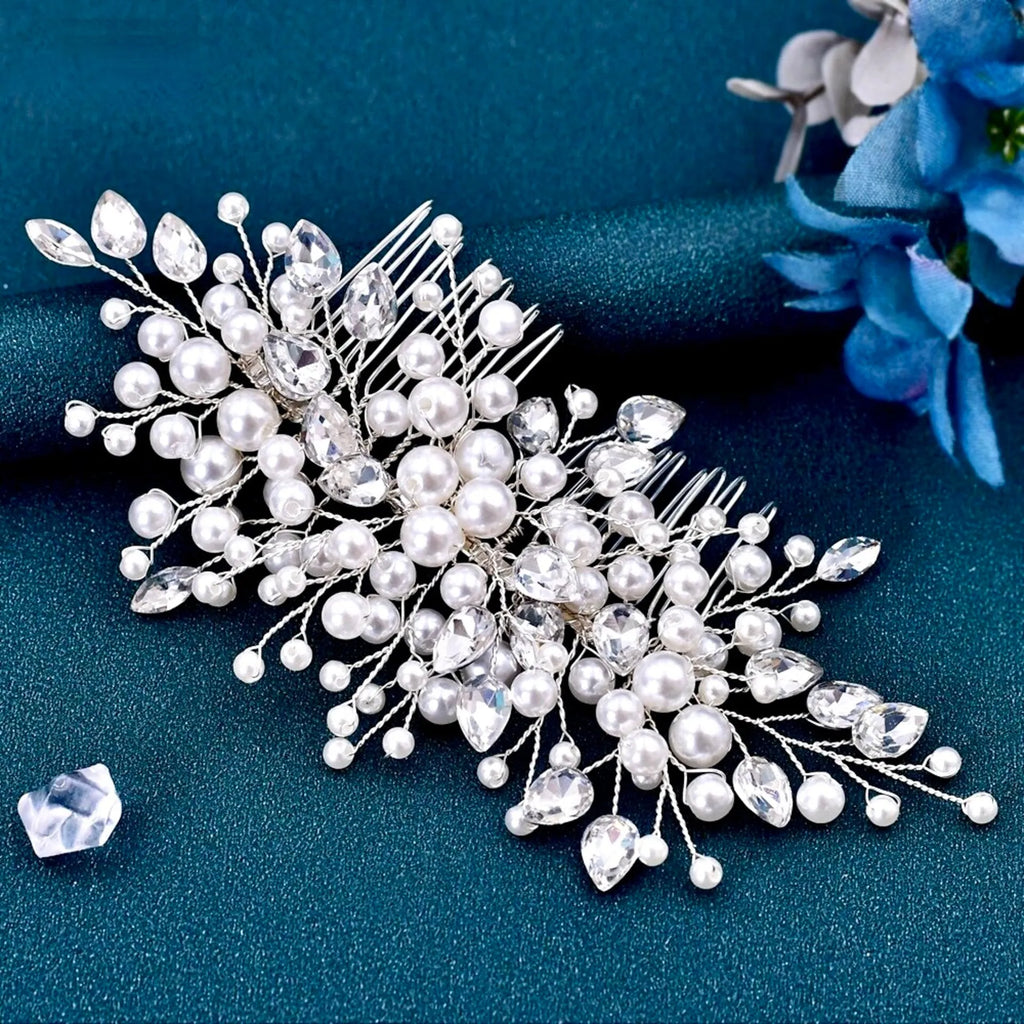 Wedding Hair Accessories - Pearl and Crystal Bridal Hair Comb