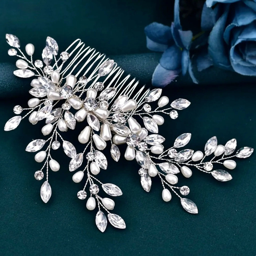 Wedding Hair Accessories - Pearl and Crystal Bridal Hair Comb