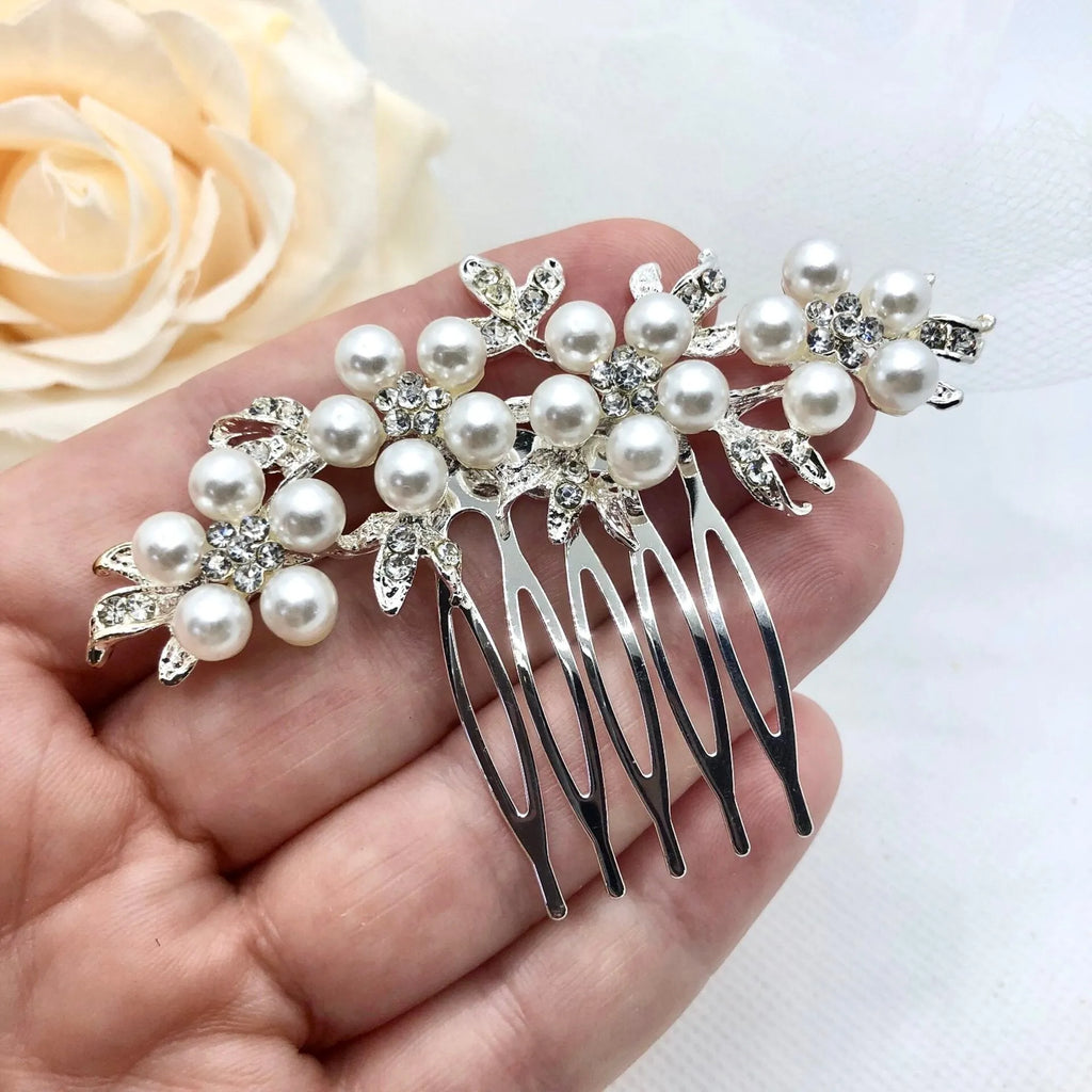 Wedding Hair Accessories - Pearl and Crystal Bridal Hair Comb