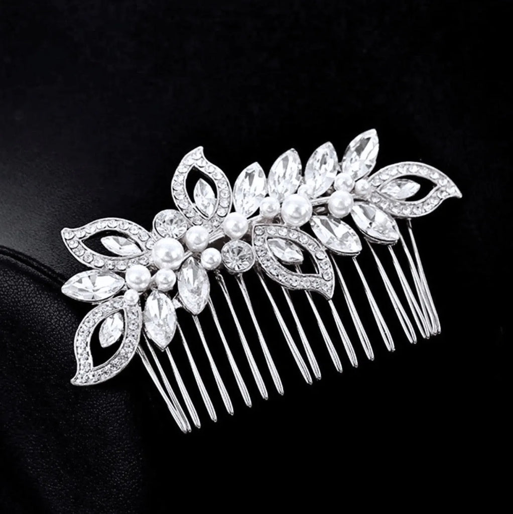 Wedding Hair Accessories - Pearl and Crystal Bridal Hair Comb - Available in Rose Gold and Silver