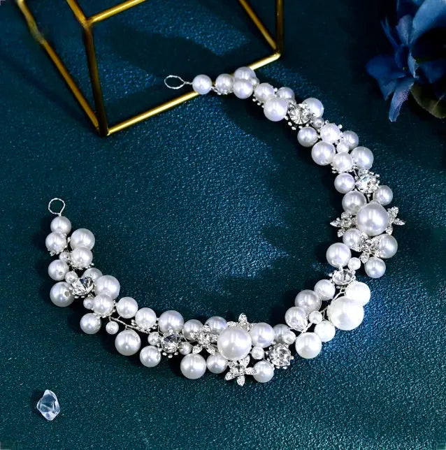 Wedding Hair Accessories - Pearl and Crystal Bridal Headband