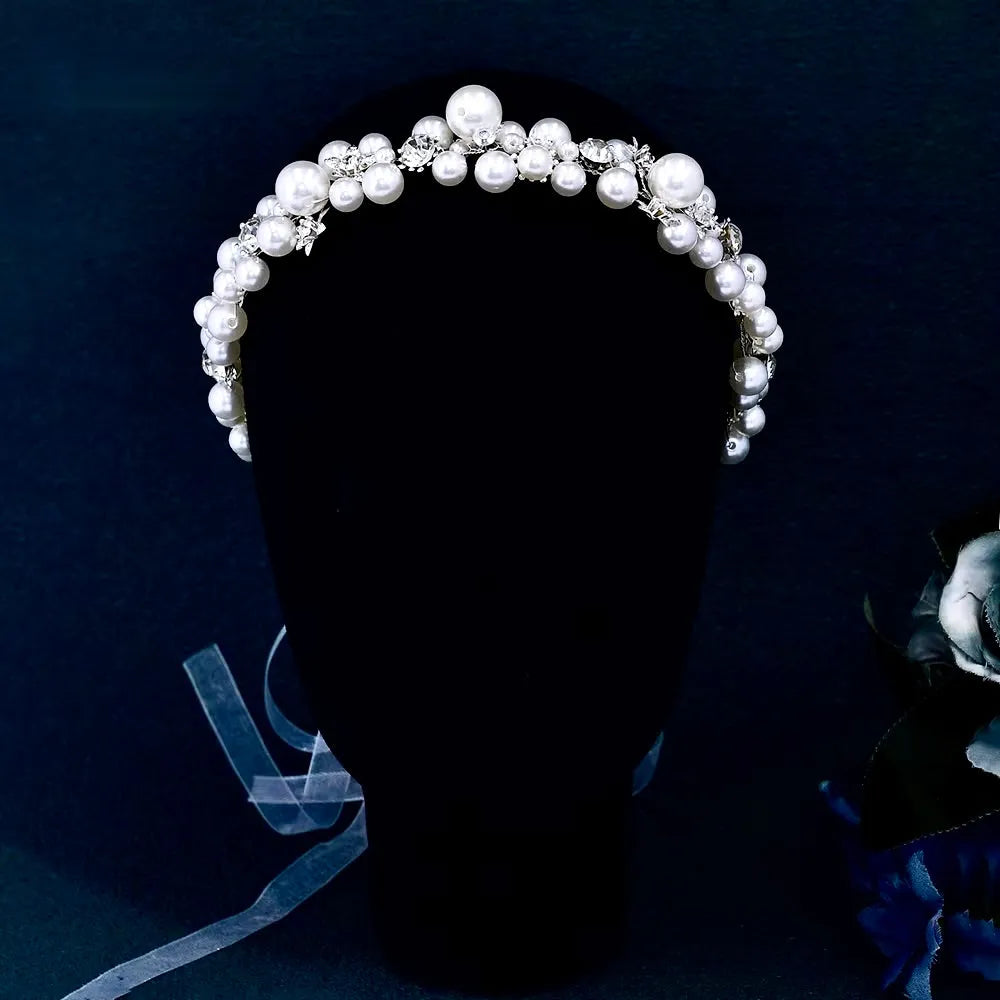Wedding Hair Accessories - Pearl and Crystal Bridal Headband