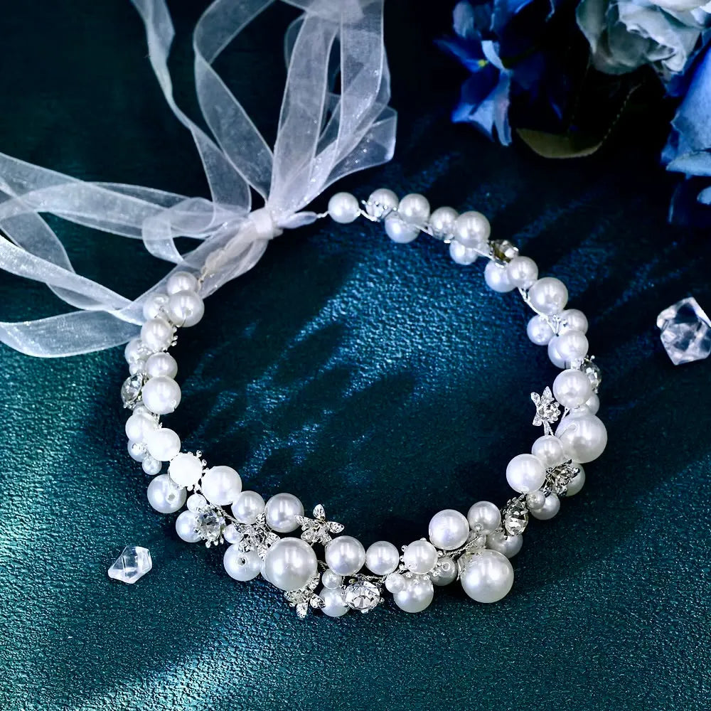 Wedding Hair Accessories - Pearl and Crystal Bridal Headband