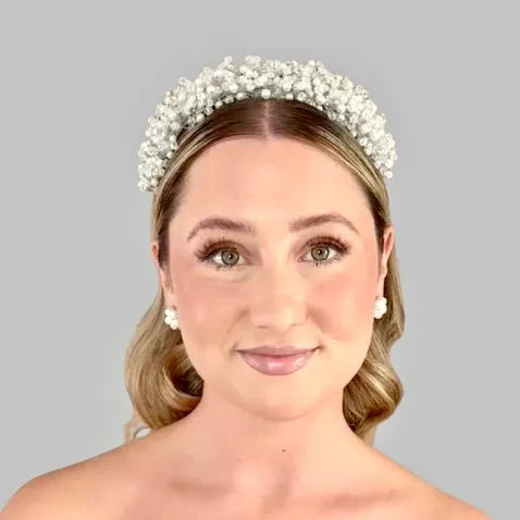Wedding Hair Accessories - Silver Pearl and Crystal Bridal Headband