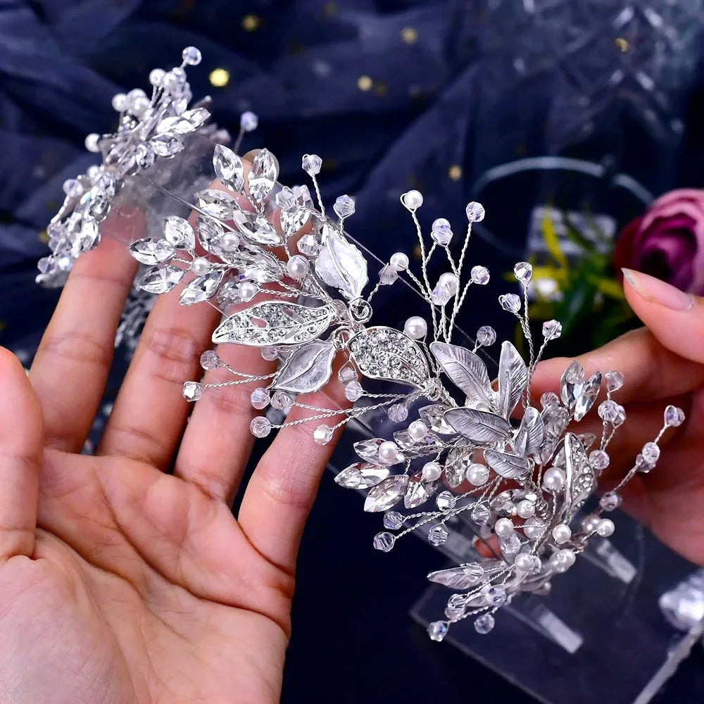 Wedding Hair Accessories - Pearl and Crystal Bridal Headband - Available in Silver and Gold