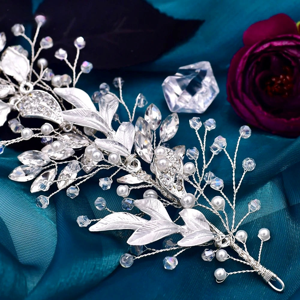 Wedding Hair Accessories - Pearl and Crystal Bridal Headband - Available in Silver and Gold