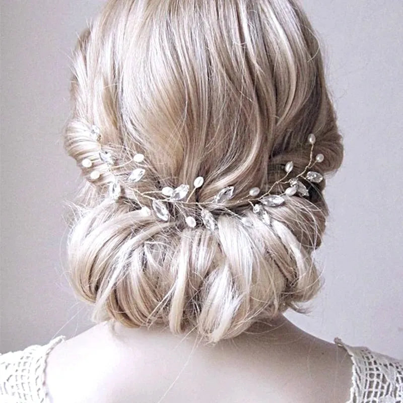 Wedding Hair Accessories - Pearl and Crystal Bridal Headband - Available in Silver, Rose Gold and Yellow Gold