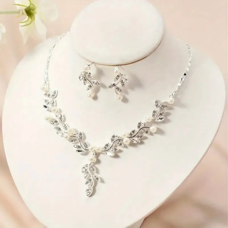 Pearl Wedding Jewelry - Pearl and Crystal Bridal Jewelry Set