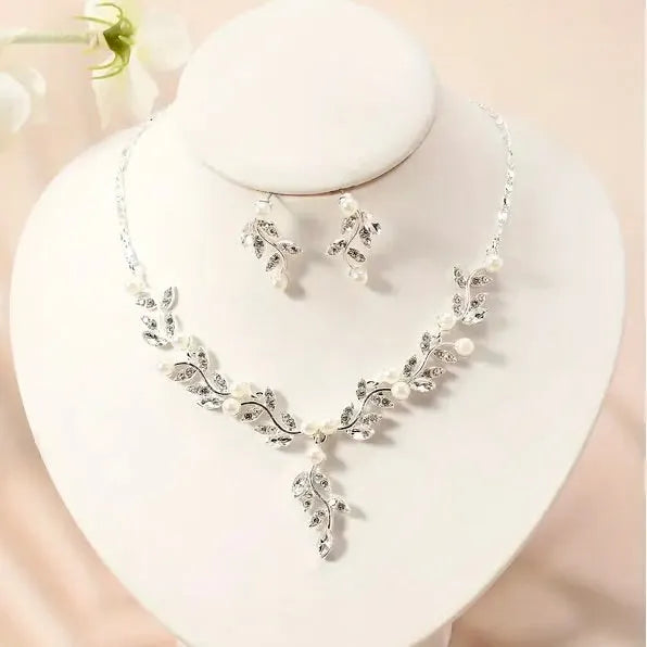 Pearl Wedding Jewelry - Pearl and Crystal Bridal Jewelry Set