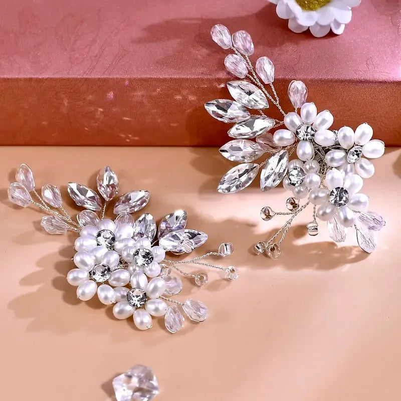 Silver Pearl & Crystal Bridal Shoe Clips – Wedding Shoe Accessories