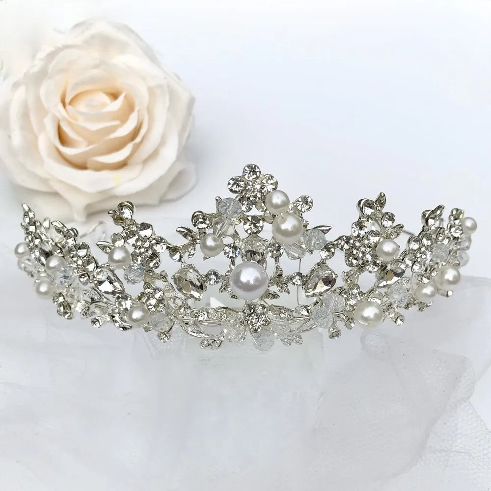 Wedding Hair Accessories - Pearl and Crystal Wedding Tiara