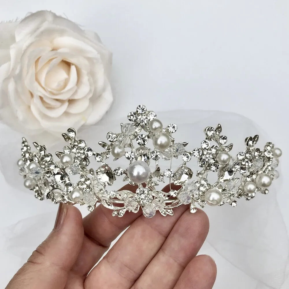 Wedding Hair Accessories - Pearl and Crystal Wedding Tiara
