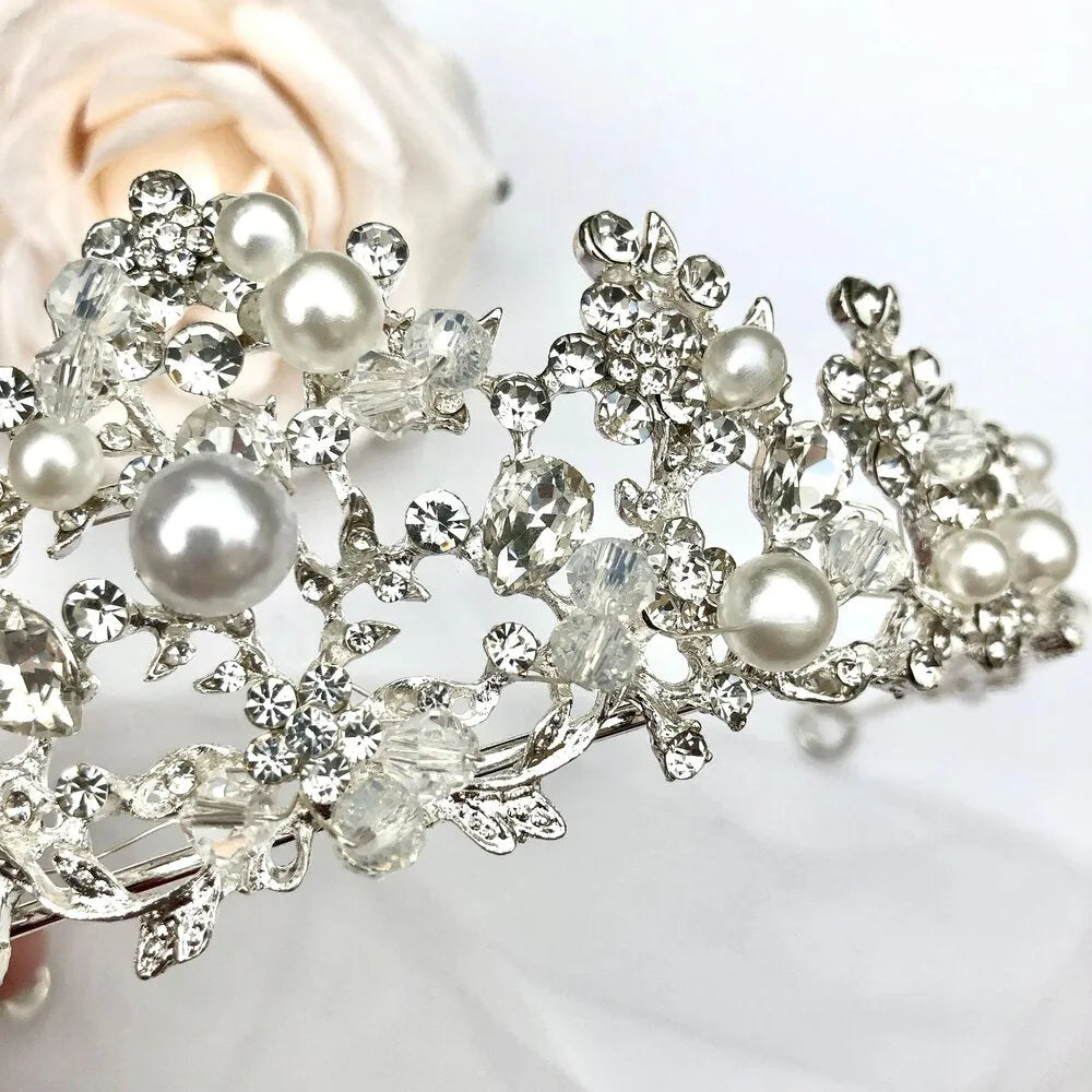 Wedding Hair Accessories - Pearl and Crystal Wedding Tiara