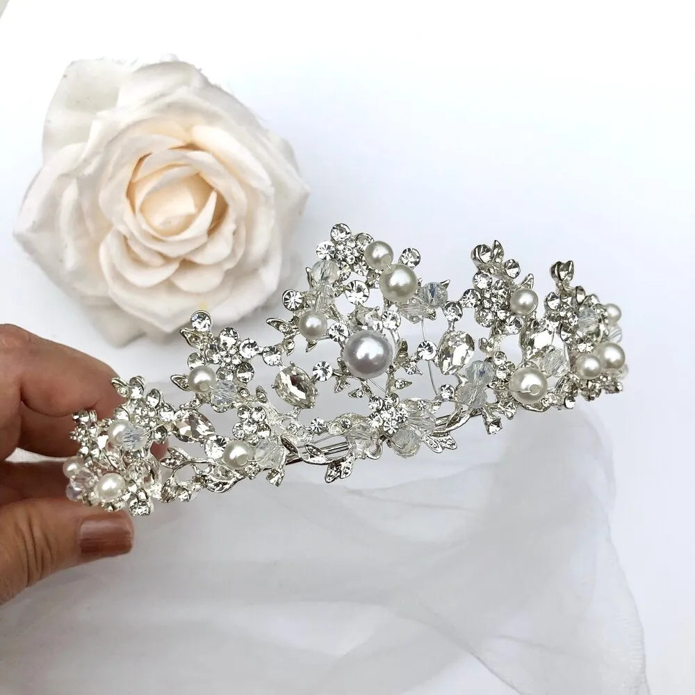 Wedding Hair Accessories - Pearl and Crystal Wedding Tiara