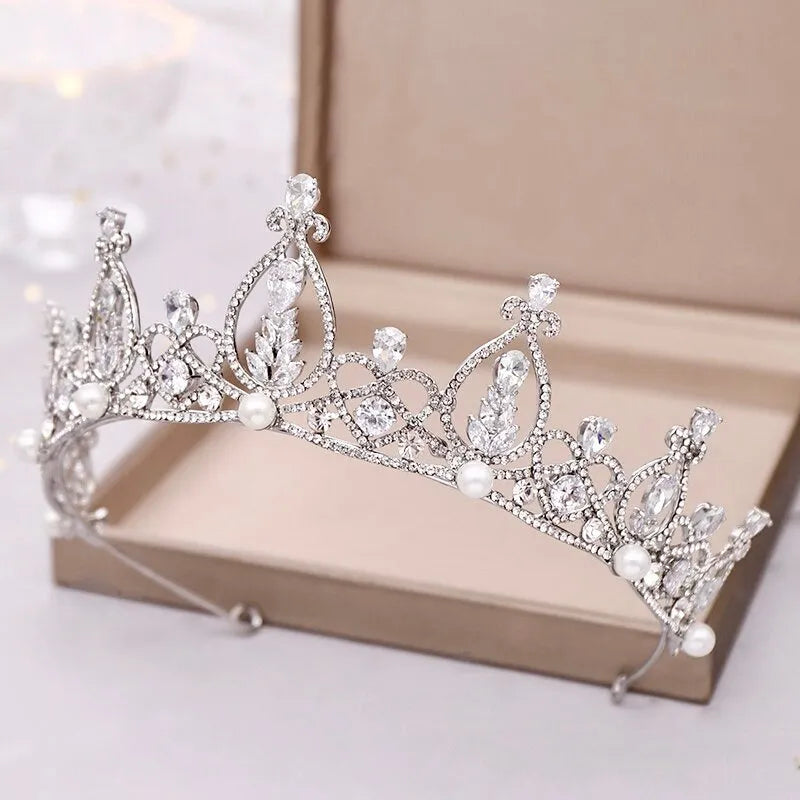 Wedding Hair Accessories - Pearl and Rhinestone Bridal Tiara