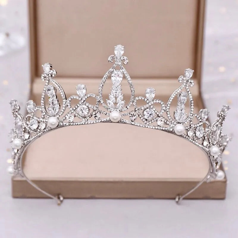 Wedding Hair Accessories - Pearl and Rhinestone Bridal Tiara