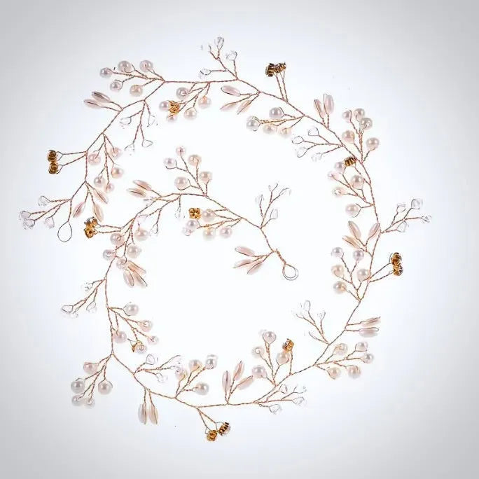 Wedding Hair Accessories - Pearl and Crystal Bridal Hair Vine - Available in Silver, Rose Gold and Yellow Gold