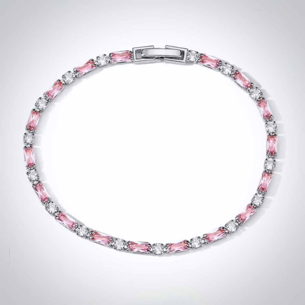 Wedding Jewelry - Pink Cubic Zirconia Bridal Bracelet