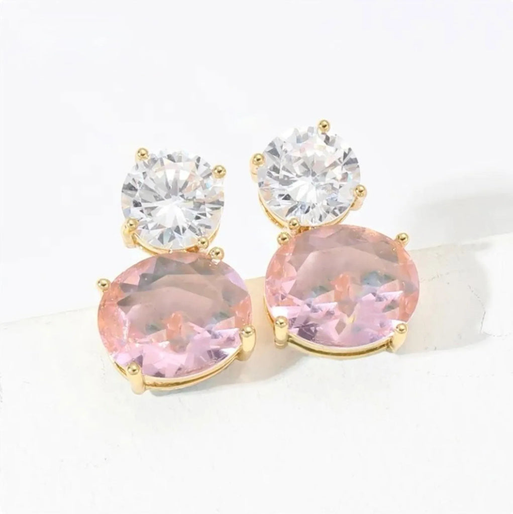 Wedding Jewelry - Pink Cubic Zirconia Bridal Jewelry Set