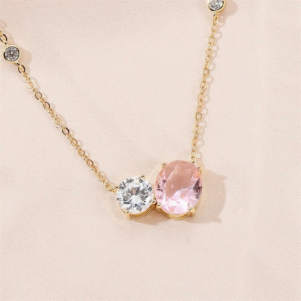 Wedding Jewelry - Pink Cubic Zirconia Bridal Jewelry Set