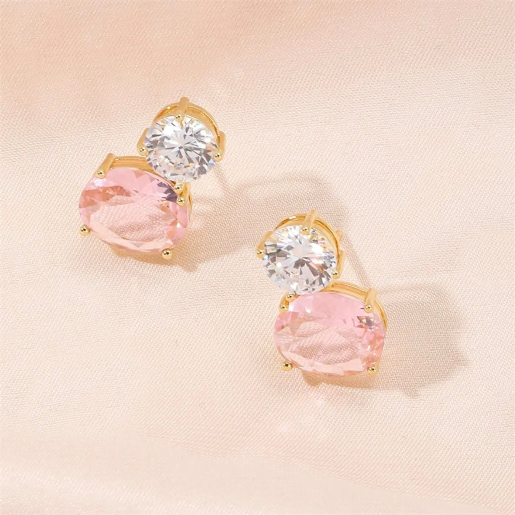 Wedding Jewelry - Pink Cubic Zirconia Bridal Jewelry Set