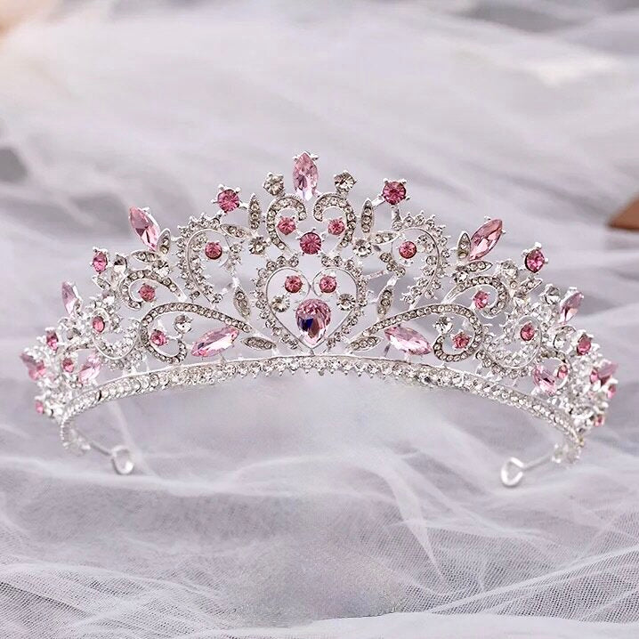 Tiara Rosa JZK Rood Roze Hoofdband Haarband Bloemen Zendspoel Bloem