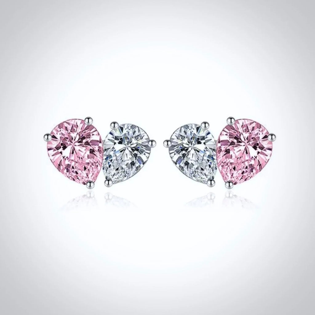 Wedding Jewelry - Pink Cubic Zirconia Heart Bridal Jewelry Set