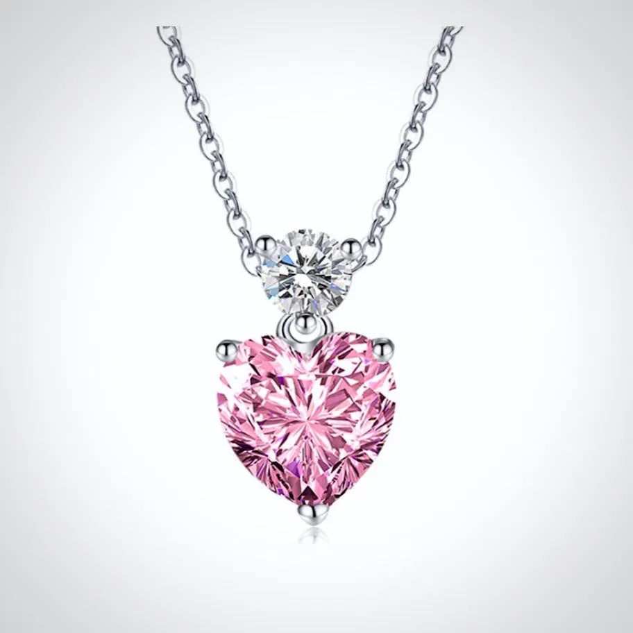 Wedding Jewelry - Pink Cubic Zirconia Heart Bridal Jewelry Set