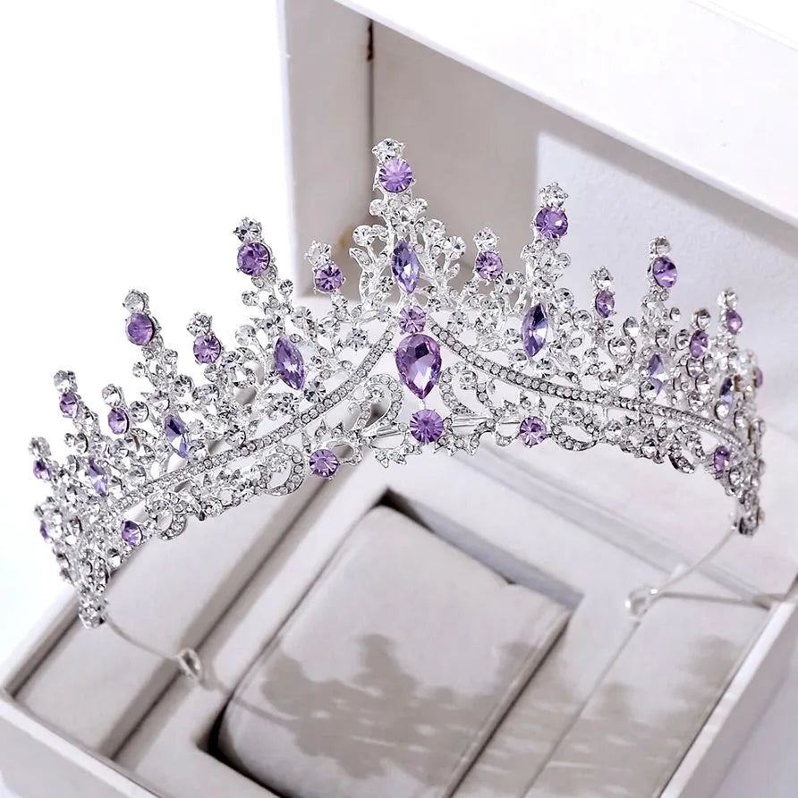 Wedding Hair Accessories - Purple Baroque Bridal Tiara