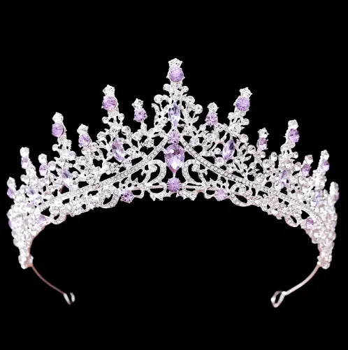 Wedding Hair Accessories - Purple Baroque Bridal Tiara