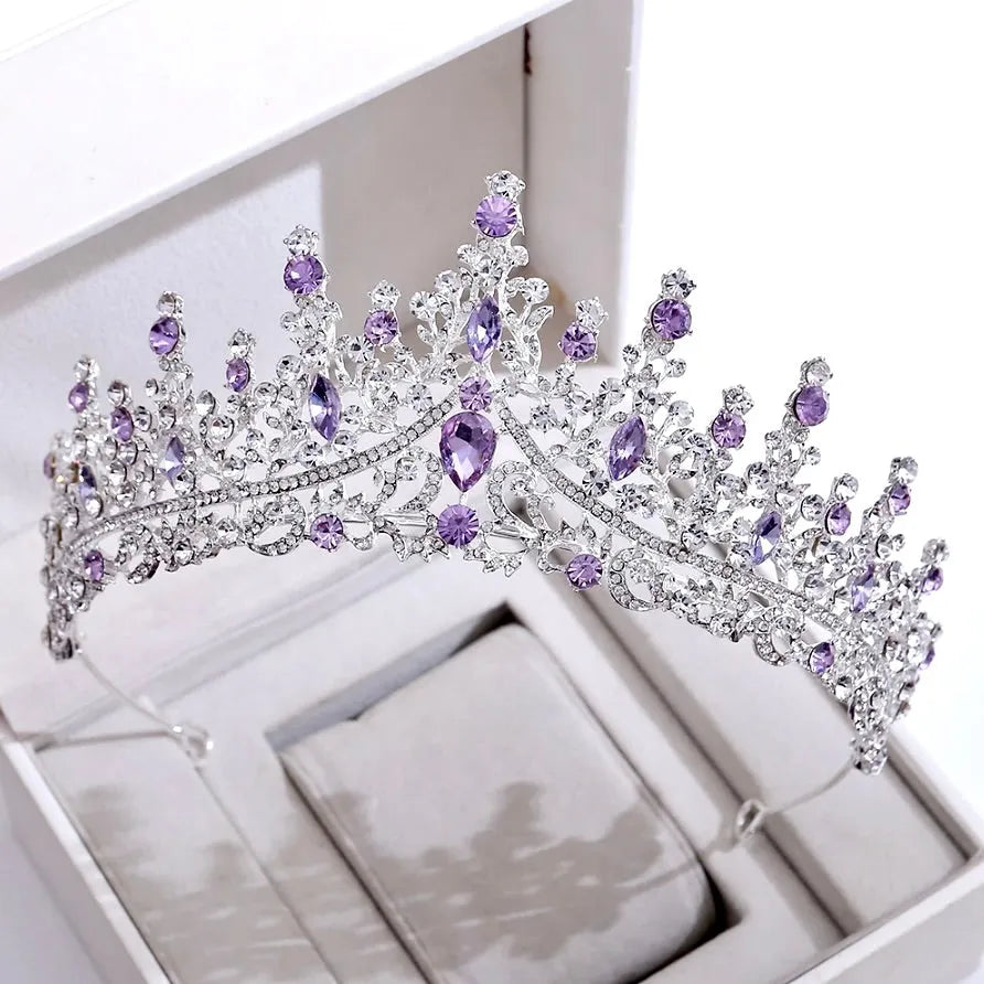Wedding Hair Accessories - Purple Baroque Bridal Tiara