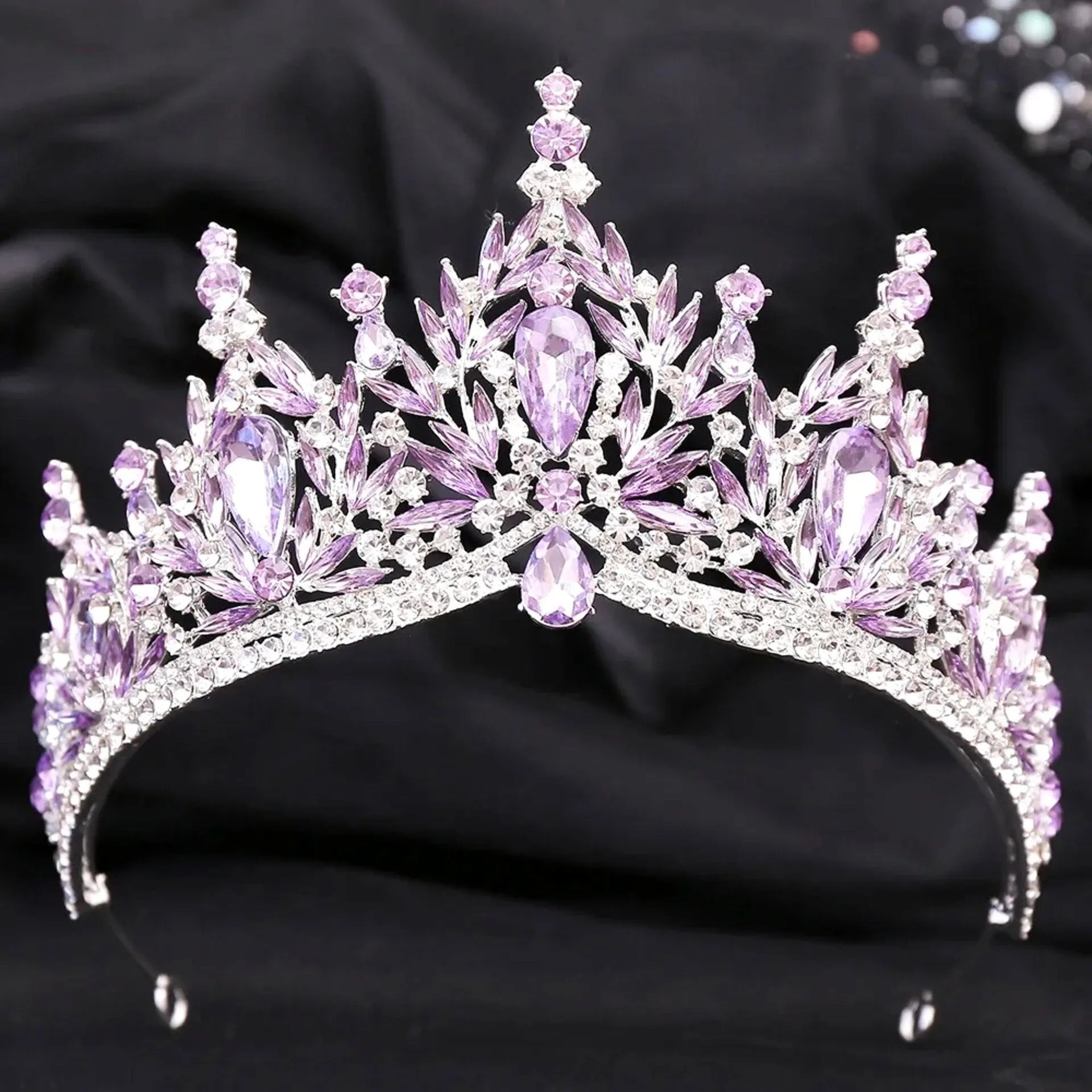 Manohla Crystal Wedding Tiara – Multi-color Bridal Crown 