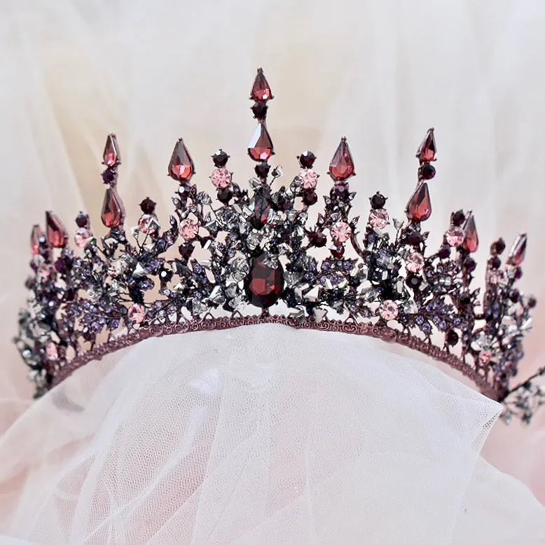 Wedding Hair Accessories - Victorian Gothic Red Bridal Tiara