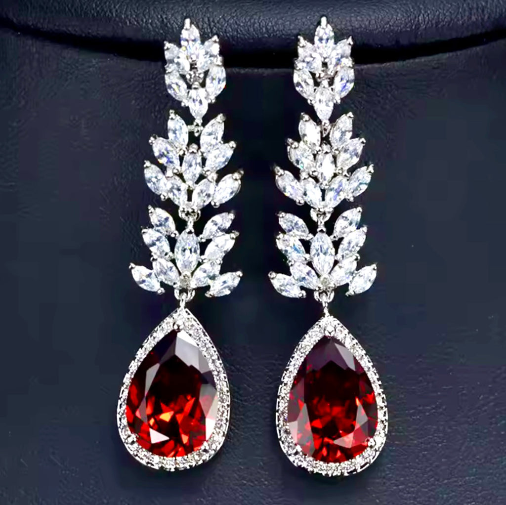 Wedding Jewelry | Cubic Zirconia Bridal Earrings - Choose your Color