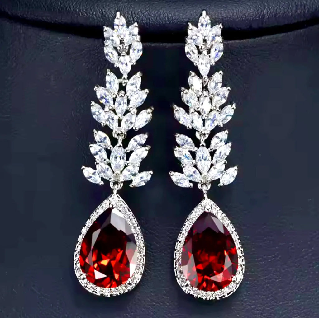 Wedding Jewelry | Cubic Zirconia Bridal Earrings - Choose your Color