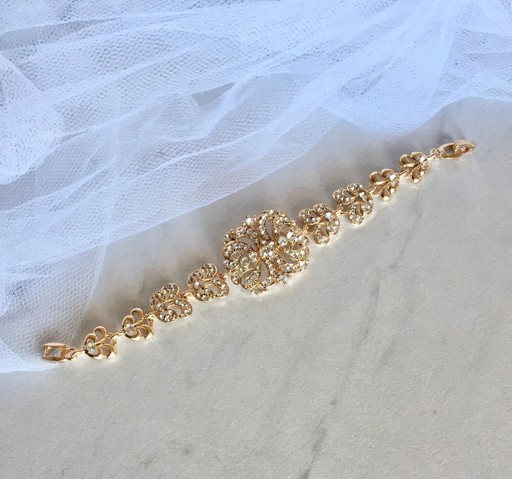 Wedding Jewelry - Cubic Zirconia Bridal Bracelet - Available in Silver and Gold