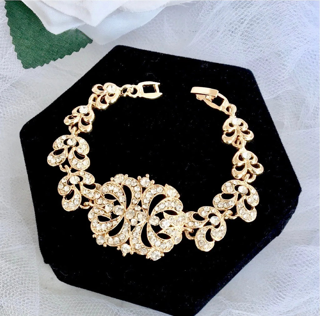 Wedding Jewelry - Cubic Zirconia Bridal Bracelet - Available in Silver and Gold