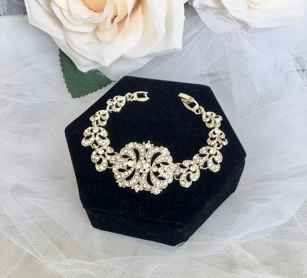 Wedding Jewelry - Cubic Zirconia Bridal Bracelet - Available in Silver and Gold