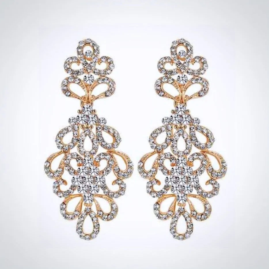 Wedding Jewelry - Cubic Zirconia Bridal Earrings - Available in Silver and Gold