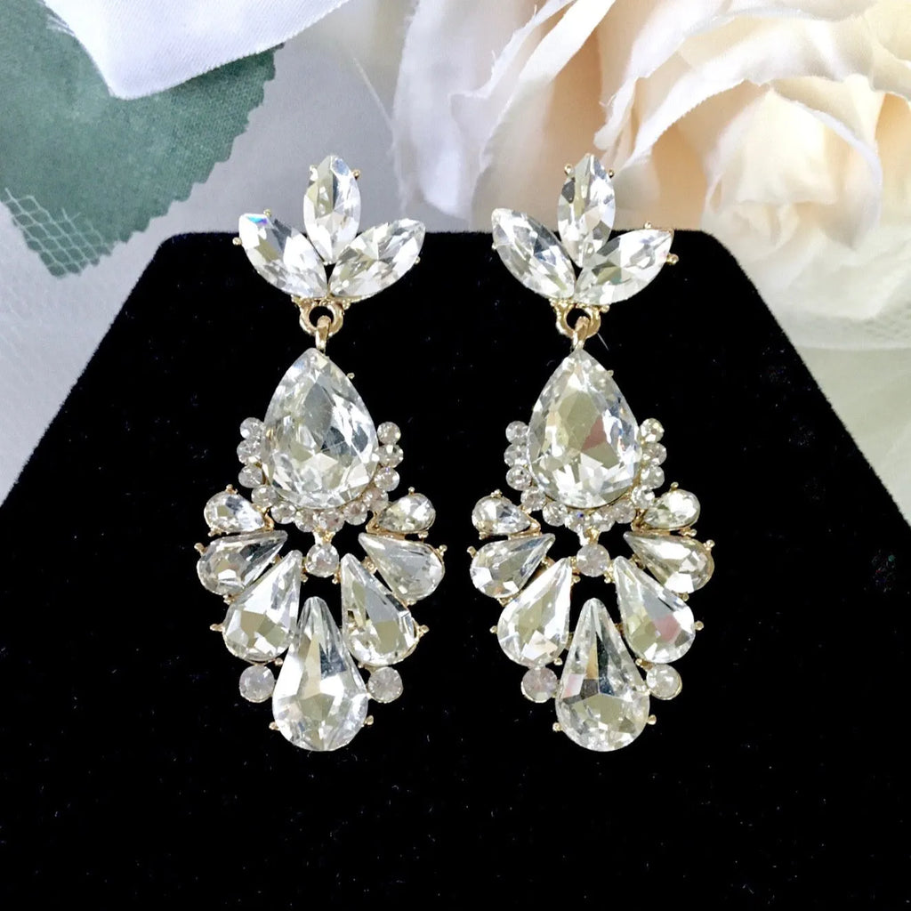 Wedding Jewelry - Rhinestone Bridal Earrings - Available in Gold and Silver