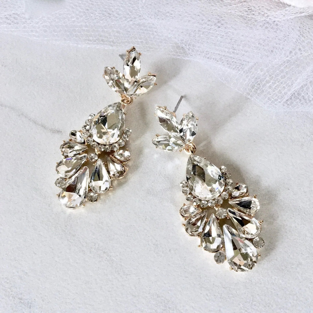 Wedding Jewelry - Rhinestone Bridal Earrings - Available in Gold and Silver