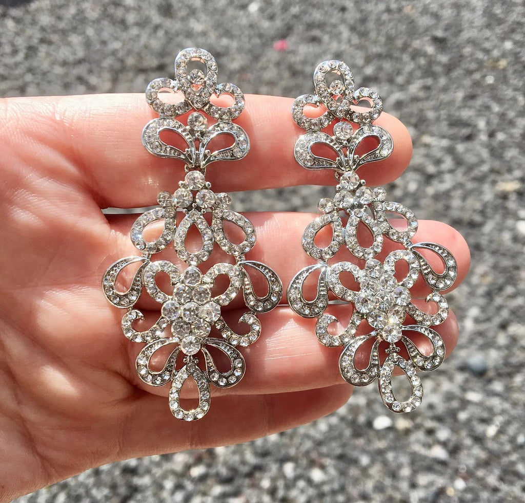 Wedding Jewelry - Cubic Zirconia Bridal Earrings - Available in Silver and Gold