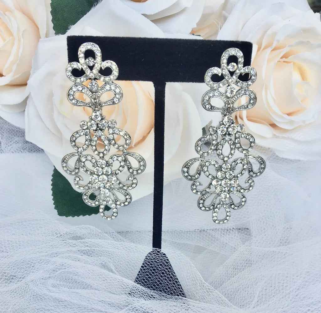 Wedding Jewelry - Cubic Zirconia Bridal Earrings - Available in Silver and Gold