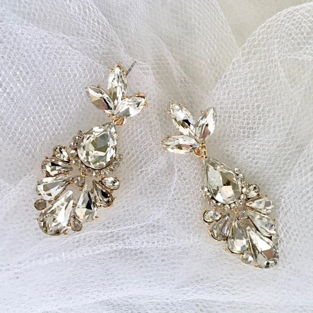 Wedding Jewelry - Rhinestone Bridal Earrings - Available in Gold and Silver