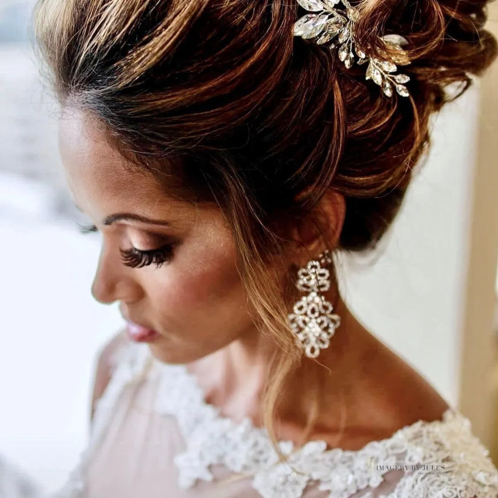 Wedding Jewelry - Cubic Zirconia Bridal Earrings - Available in Silver and Gold