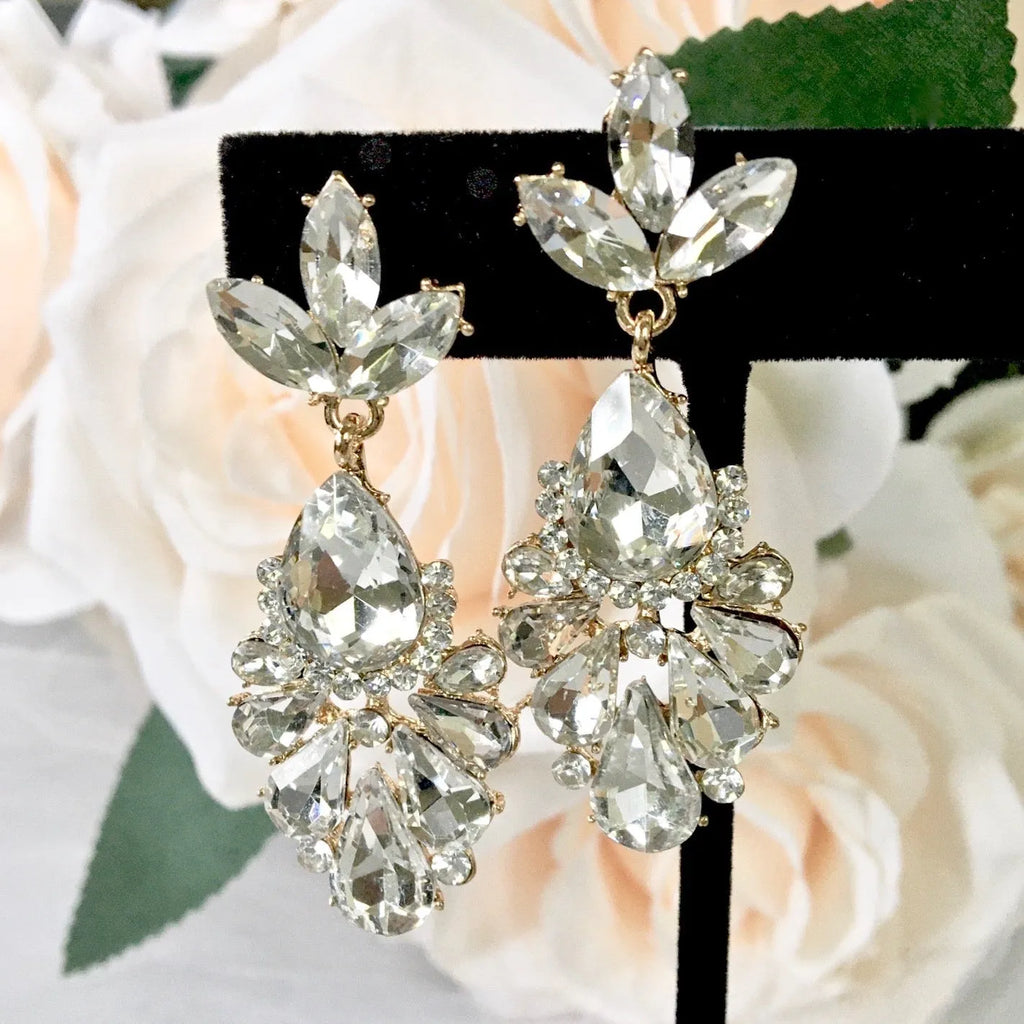 Wedding Jewelry - Rhinestone Bridal Earrings - Available in Gold and Silver